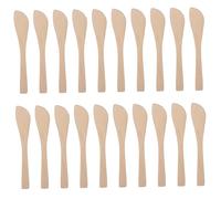 FUNNETOYU 20pcs Wooden Dumpling Filling Spoons and Spreaders for Kitchen Cooking Utensils Natural Wood Mask Applicators with Dough Backside Eco Friendly Jam and Spatulas for Even Application