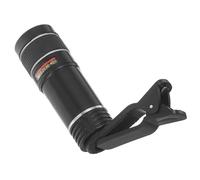 FUNNETOYU 20x Universal Monocular Cell Phone Lens with Adjustable Focal Length and Clip Black Plastic Telephoto Zoom Lens for Phone