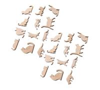 FUNNETOYU 24 Pcs Unfinished Wooden Cat Cutouts Blank Animal Shape Slices for DIY Craft Painting Creative Home Decor Halloween Christmas Party Decorations