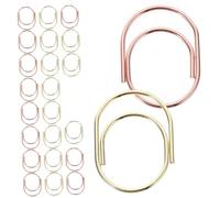 FUNNETOYU 24pcs Metal Paperclips Small Document Clips Mixed Gold Rose Gold Mini Geometric Design for Office Home Stationery Organization