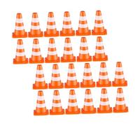 FUNNETOYU 24pcs Mini Traffic Cones Barrier Cones Orange Miniature Road Signs Safety Barriers Educational Traffic Learning