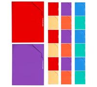 FUNNETOYU 24pcs Waterproof Colorful Office Folders for Documents L-Shaped Corner Tab Design, A4 Plastic Document Organizer Folder for Efficient Office Filing and Paperwork Storage