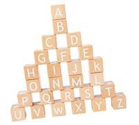 FUNNETOYU 26Pcs Wooden Alphabet and Blocks Learning for Large Letters and Numbers Building Smooth Grip Early Educational Plaything for Preschool