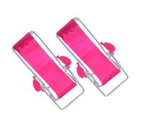 FUNNETOYU 2Pc Mini Folding Beach Chairs Miniature Deck Lounge Dollhouse Accessories for DIY Cake Decorations Seaside Style Lightweight
