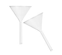 FUNNETOYU 2pcs 100mm Short Neck Triangle Laboratory Filling Funnels Glass Scientific Short Stem Funnels for Bottles and Containers Heat-resistant Borosilicate