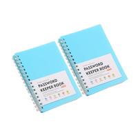 FUNNETOYU 2pcs A6 Spiral Bound Password Log Book with Tabbed Alphabet Index, Small Personal Internet Password Organizer Notebook for Home and Senior Use, Light Blue