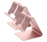 FUNNETOYU 2pcs Aluminum Alloy Tablet and Phone Stand Stable Metal Desktop Holder for Smartphones and Tablets Bracket for Office Bedroom Study Room Use in Rose Gold