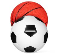 FUNNETOYU 2pcs Basketball and Football Coin Bank Set Sports Ball Money Savings Jar for Boys and Creative Cartoon Piggy Banks for Decor and Birthday