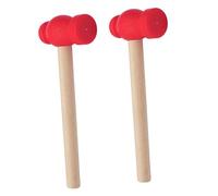 FUNNETOYU 2Pcs Creative Hammer Pounding for Fun Small Mallet with Solid Handle for Role Play and Parent Interaction Red Color Safe and Sturdy Design