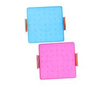FUNNETOYU 2pcs Double Sided Mathematical Geoboard Plastic Pegboards for Geometry Learning Educational in Pink Blue Enhances Fine Motor Skills and Cognitive Flexibility for Classroom and Home