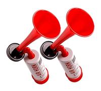 FUNNETOYU 2pcs Handheld Air Pump Horns for Sports Events Soccer Fan Trumpet Football Match Air Horn Hand Pump Noisemaker Props Party Celebration