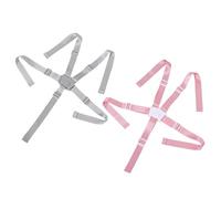 FUNNETOYU 2pcs High Chair Straps Adjustable Five-Point Safety Harness for Soft Breathable Feeding Chair Belt Pink Replacement for Strollers and S Seating