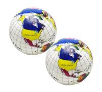 FUNNETOYU 2pcs Inflatable Globe Beach Balls for Globe Shaped Beach Educational English Geography