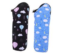 FUNNETOYU 2pcs Insulated Baby Bottle Warmer Bag Portable Milk Bottle Storage Pouch Medium Size Blue Balloon White for Outdoor Travel Stroller Use