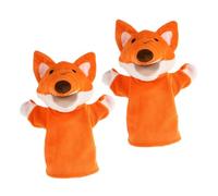 FUNNETOYU 2pcs Interactive Cartoon Fox Hand Puppet for Engaging Parent Role Play for Storytelling Birthday Parties Classroom Activities