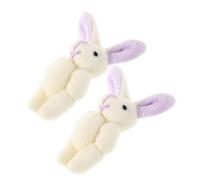 FUNNETOYU 2pcs Jointed Rabbit Plush Soft Bunny Doll with Movable Limbs and Head for Easter Birthday Wedding Party Favors Cute Flexible Poseable Animal