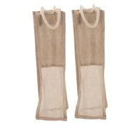 FUNNETOYU 2Pcs Jute Wine Bottle Bag with Transparent Window Stylish Wine Packaging for Red Wine Whiskey Beer Reusable Tote for Parties Celebrations