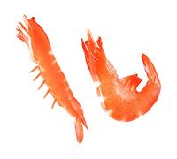 FUNNETOYU 2pcs Lifelike Fake Shrimp Prop and Kid Educational Prawn Model for Cognitive Learning, Realistic Pvc Shrimp Toys Set for Classroom and Home Display
