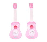 FUNNETOYU 2pcs Little Rabbit Guitar Toys Plastic Simulated Guitar Early Educational Music Instrument Toy for Boys and Girls Cartoon Design Age