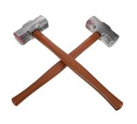 FUNNETOYU 2pcs Mallet Simulation Hammers Lightweight Plastic Halloween Props with Realistic Bloody Design for Party Cosplay Decoration Safe Rounded Edges
