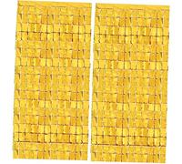 FUNNETOYU 2Pcs Metallic Foil Fringe Square Curtain Party Decorations Sequin Photo Backdrop Props for Birthday Wedding Window Fringe Curtain Decor with Vivid Color and Durable Design