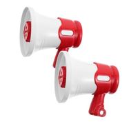 FUNNETOYU 2pcs Mini Megaphone Portable Handheld Loudspeaker with Keychain Clear Sound for DIY Projects Team Gifts Backpack Tags Birthday Graduation