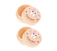 FUNNETOYU 2pcs Mini Wooden Teeth Keepsake Boxes Modern Minimalist Tooth Holder for Boys and Multifunctional Storage Hair and Small Mementos Reusable Organizer