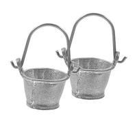 FUNNETOYU 2pcs Miniature Water Bucket Model Realistic Small Barrel Decoration for Dollhouse Mini Garden Accessory Educational for Micro Landscape Ornament