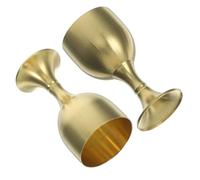 FUNNETOYU 2pcs Offering Cup Small Metal Goblet for Buddhist Worship Tabletop Multi Function Chalice Aging Decorative Ritual Cup for Home and Temple Use
