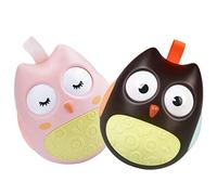 FUNNETOYU 2pcs Owl Tumbler Toys for Infants Brown Pink Owl Design Early Educational Plaything Funny Cartoon Tumbler for 0-3 Year Olds for Sensory Play and Development