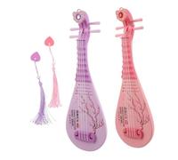 FUNNETOYU 2pcs Realistic Pipa Musical for Sound and Light Interactive Early Education Instrument Design for Sensory Development and Family Bonding in Purple and Pink