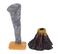 FUNNETOYU 2Pcs Realistic Volcano and Tornado Simulation Natural Disaster Sculpture for Science Experiments Interactive Educational Model for Home Classroom and Science Fair Use