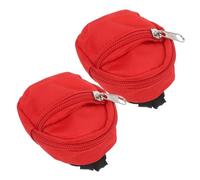 FUNNETOYU 2pcs Scale Mini School Backpacks for Dolls Red Miniature Zipper Dollhouse Bags Cute Doll Costume Accessories and Party Decorations