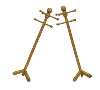 FUNNETOYU 2pcs Scale Miniature Dollhouse Clothes Rack Retro Style Doll Dress Form for Educational Pretend Play and Home Decoration