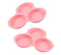 FUNNETOYU 2pcs Silicone Cake Mold for Air Fryer Baking Round Muffin and Hamburger Bun Molds with Smooth Edges and Easy to Demould for Home and Kitchen Use