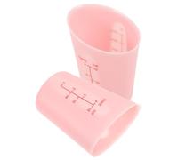 FUNNETOYU 2pcs Silicone Measuring Cups with Double Scale Semi Transparent Graduated Liquid and Dry Ingredient Cups for Cooking Baking Milk Juice Practical Kitchen Tool in Pink
