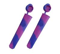 FUNNETOYU 2pcs Silicone Popsicle Molds with Lid for DIY Treats Flexible Safe Ice Pop Maker for Home Blue and Purple Multi Use Dessert Moulds
