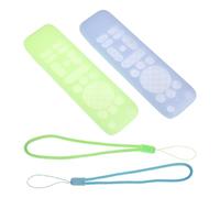 FUNNETOYU 2pcs Silicone Protective Cover for Tv Remote Control with Glow in The Dark, Shock-resistant Silicone Sleeve Compatible with 4k Pro Streaming Box, Includes Lanyard for Easy Carry