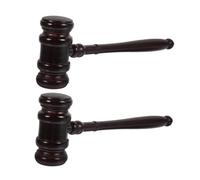 FUNNETOYU 2pcs Solid Wood Judge's Gavel with Polished Finish Elegant Auction and Legal Hammer Accessories for Lawyers Judges Cosplay and Party Props