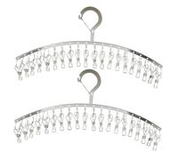 FUNNETOYU 2pcs Stainless Steel Outdoor Windproof Sock Drying Racks with Clips Space Saving Multi Functional Clothes Hanger for Socks Hats Towels Lightweight and Household Laundry Organizer