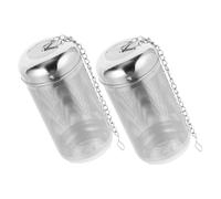 FUNNETOYU 2pcs Stainless Steel Tea Ball Infuser and Seasoning Strainer with Chain Loose Leaf Tea Filter for Brewing Soup and Hot Pot Cooking