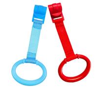 FUNNETOYU 2pcs Standing Pull Tab Crib Pull Rings Bed Stand Rings Boy Girl for Nursery Use As Walking Assistant