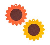 FUNNETOYU 2Pcs Sunflower Coaster Heat-resistant Cup Mats Non-slip Insulation Placemats for Home Bar Restaurant Tabletop Decoration Random Color