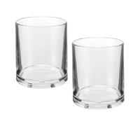 FUNNETOYU 2pcs Transparent Acrylic Tumblers Unbreakable Stackable Water Glasses for Whiskey Juice Cocktails Reusable Dishwasher Safe Modern Drinkware