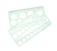 FUNNETOYU 2pcs Transparent Plastic Drawing Templates for Precision Drafting and Art Design Geometric and Circle Stencils for Artists Journaling School Office Use