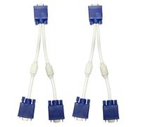 FUNNETOYU 2PCS VGA Splitter Cable Male to Dual Female Video Adapter Cable for Monitor and TV, 0.3m VGA 3 6 Display Video Splitter for Dual Monitor Connection