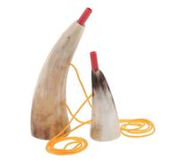 FUNNETOYU 2pcs Viking Drinking Horn Wind Instruments Medieval Horn Pirate Animal Ox Trumpet Decoration Vikings Instrument Halloween Party Pirate Props Ox