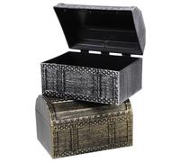 FUNNETOYU 2pcs Vintage Plastic Pirate Treasure Chest Retro Jewelry Storage Box with Compact Lightweight Design Decorative Trinket Organizer for Bedroom