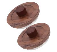 FUNNETOYU 2pcs Walnut Wood Lid for Cups and Teapots Tea Accessory with Smooth Finish Fit Wooden Covers to Preserve Freshness and Enhance Tea Rituals