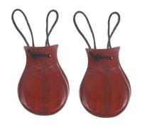 FUNNETOYU 2Pcs Wooden Castanet Percussion Instruments Spanish Handheld Castanets for Adults Music Education and Rhythm Practice